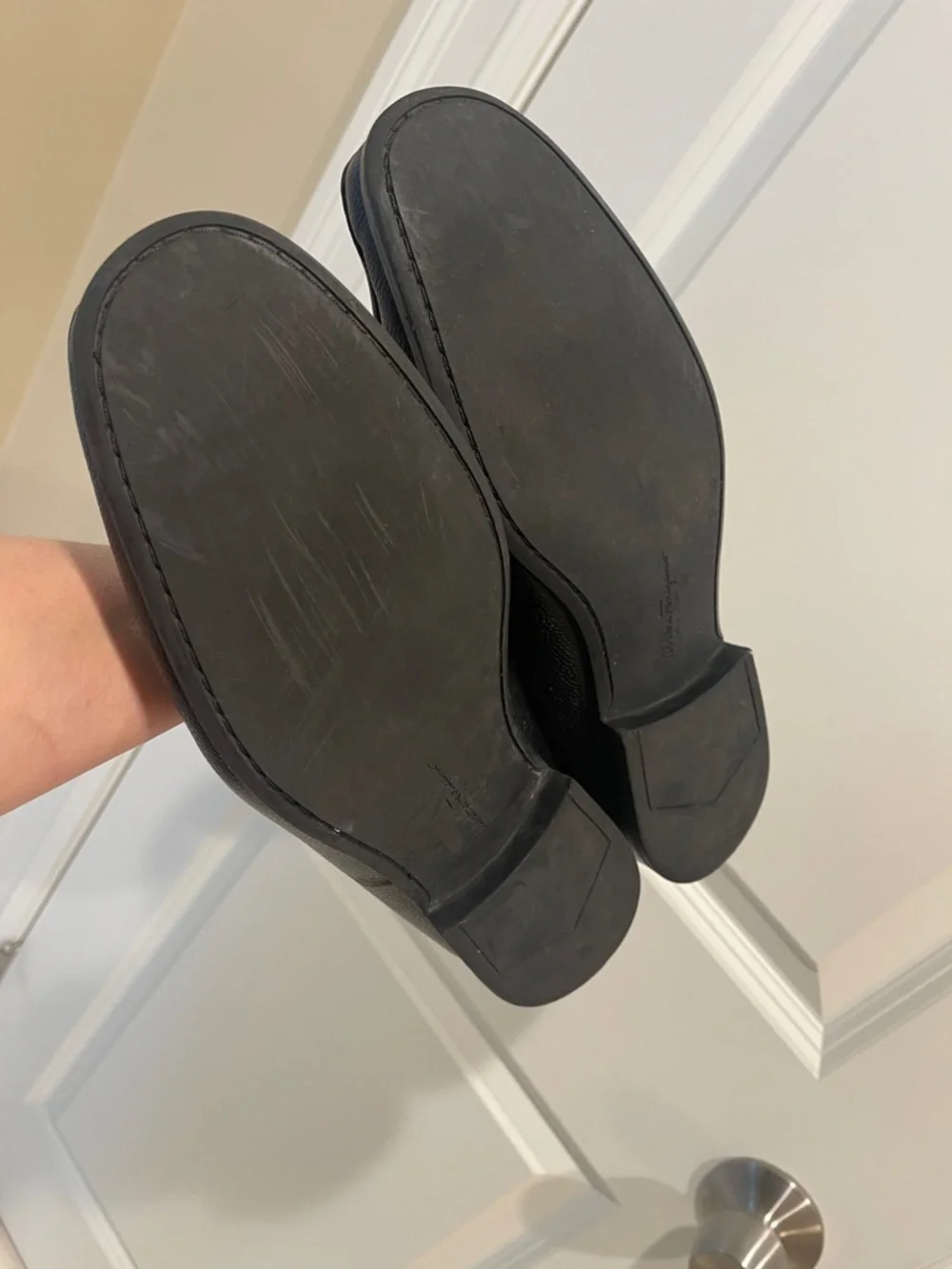 Salvatore Ferragamo Black Gancini-Accent Leather Loafers